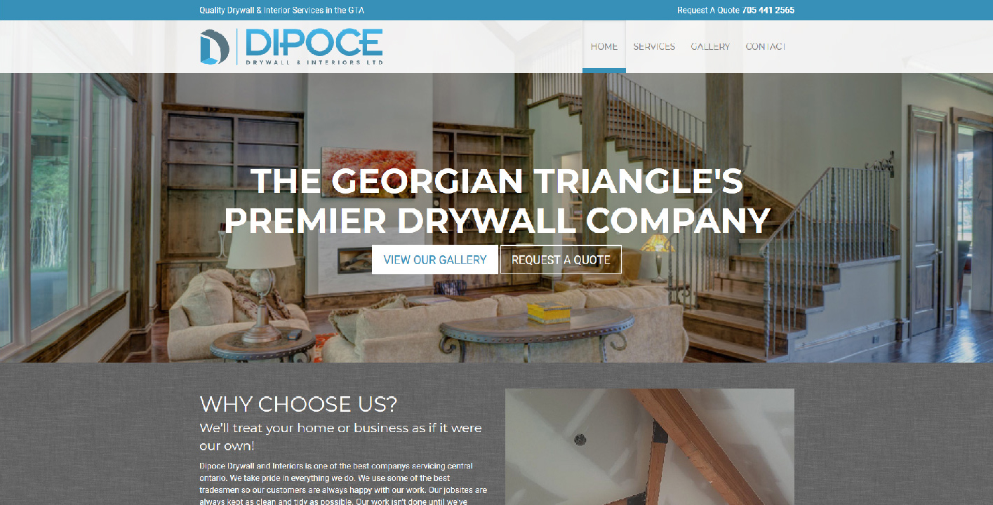 Dipoce Drywall & Interiors Website